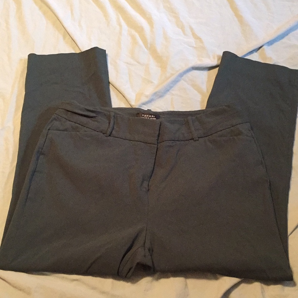 Womens 14 Forrest Green Tahari Ankle Pants